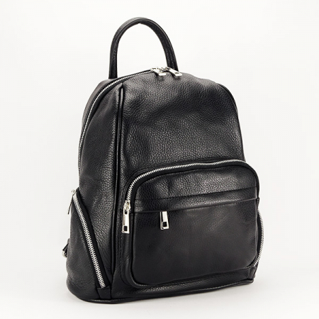 Rucsacuri - Rucsac negru din piele naturala B-9988 122