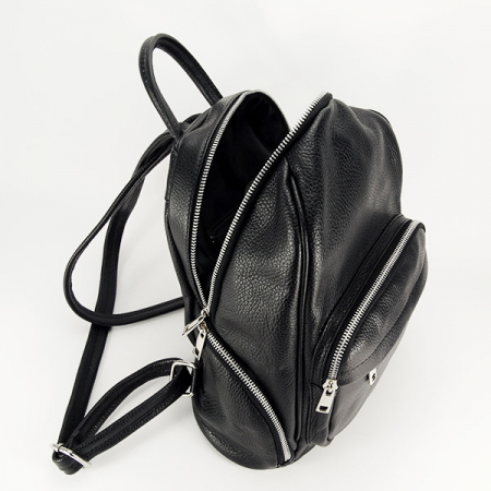 Rucsac negru din piele naturala B-9988 122 [5]