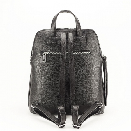 Rucsacuri - Rucsac din piele naturala cu pandantiv B-6226 121 Negru