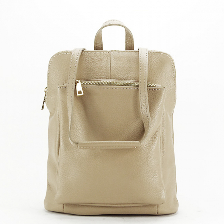 Rucsacuri - Rucsac dama din piele naturala Made in Italy B-1001 123 Bej