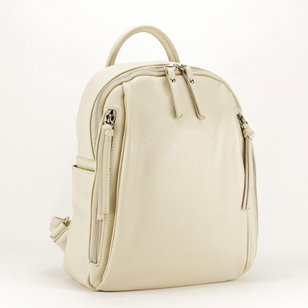Rucsacuri - Rucsac crem din piele naturala B-9989 122