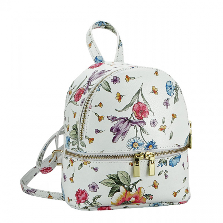 Rucsacuri - Rucsac din piele naturala cu imprimeu floral B-8979 122