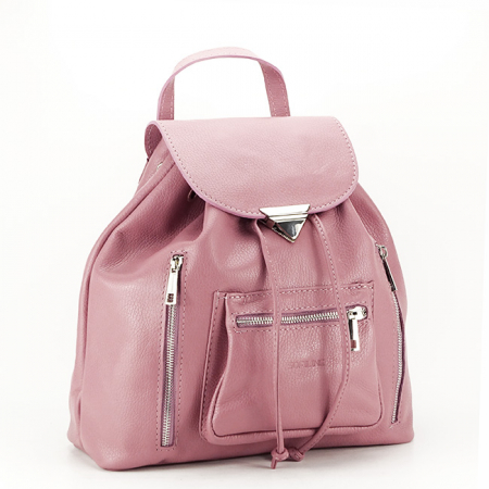Rucsacuri - Rucsac dama din piele naturala B-9999 Made in Italy 122 Roz
