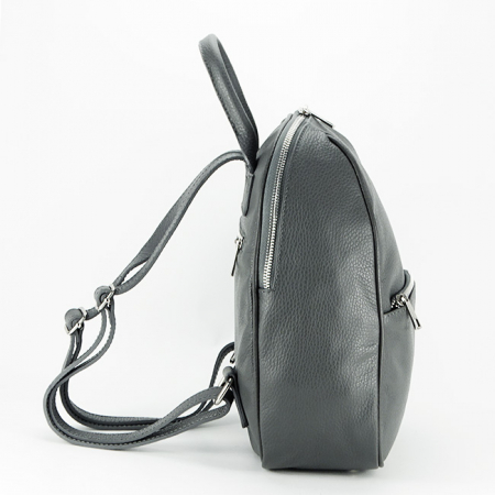 Rucsac dama din piele naturala B-8985 121 Gri inchis [2]
