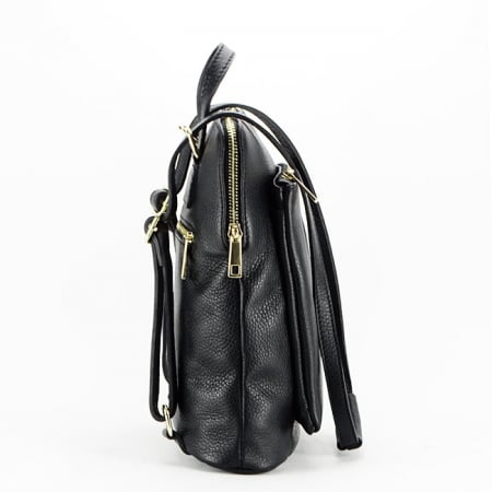 Rucsac convertibil in geanta din piele naturala B-1001 123 negru [2]