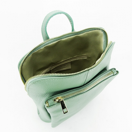 Rucsac dama din piele naturala Made in Italy B-1001 123 Verde [7]
