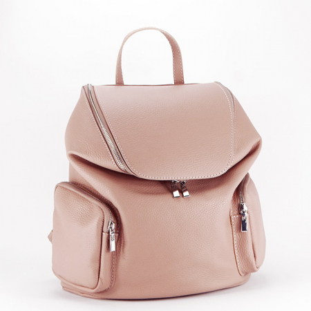 Rucsacuri - Rucsac din piele naturala Made in Italy B-8961 122 Roz