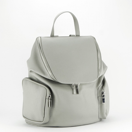 Rucsacuri - Rucsac din piele naturala Made in Italy B-8961 122 Gri