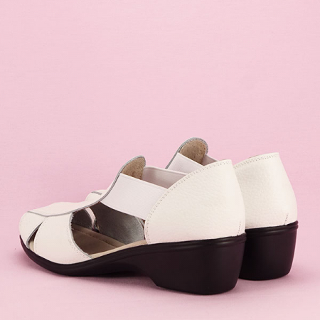 Sandale albe din piele naturala Calypso 127 [3]