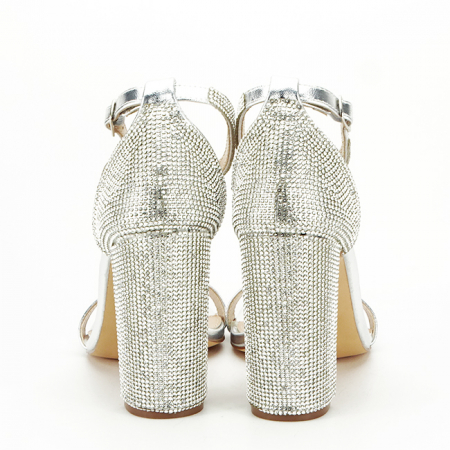 Sandale argintii cu toc gros BKK7951 128 [3]