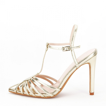 Femei - Sandale aurii elegante 6881 130