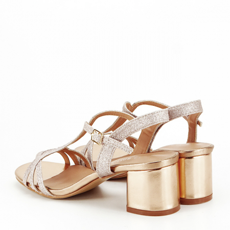 Sandale champagne cu sclipici BSZ8083 128 [5]