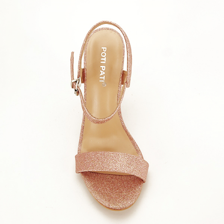Sandale champagne cu toc inalt Mia 131 [2]