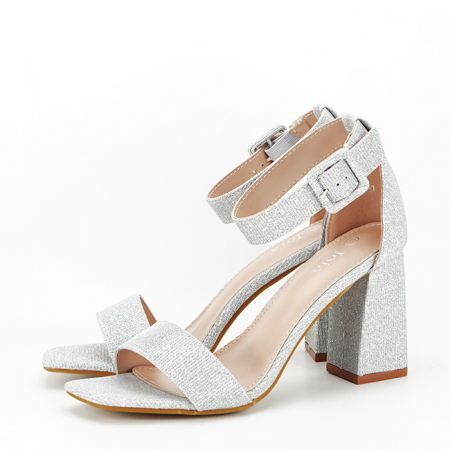 Femei - Sandale elegante argintii cu sclipici H8-279 125