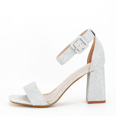 Sandale elegante argintii cu sclipici H8-279 125 [1]