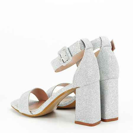 Sandale elegante argintii cu sclipici H8-279 125 [3]
