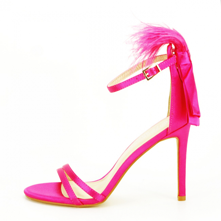 Femei - Sandale elegante fucsia cu pene BSX8005 128