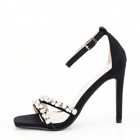 Femei - Sandale elegante negre cu pietricele 6826 126