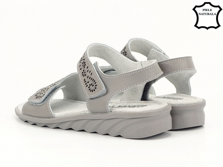 Sandale gri din piele naturala Freda M5 [5]
