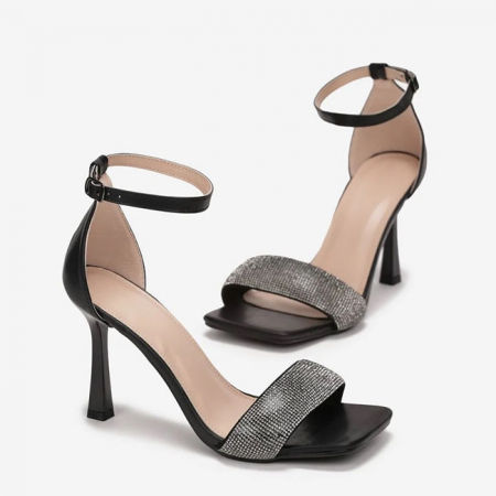 Sandale negre cu toc BL6395-SD 127 [5]