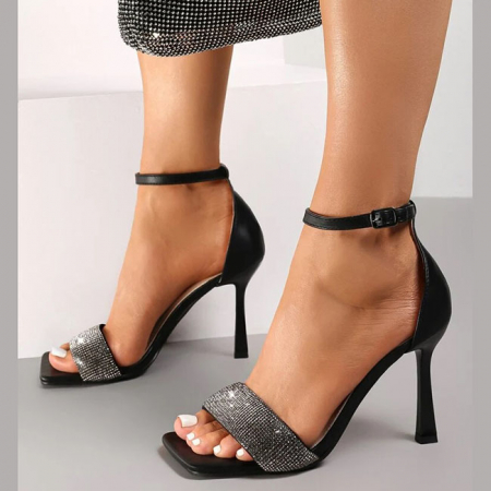 Sandale negre cu toc BL6395-SD 127 [1]