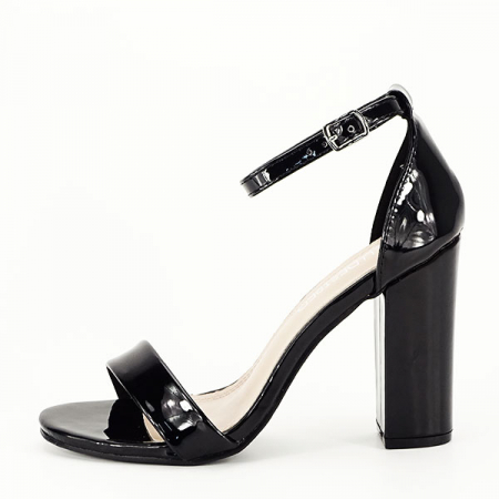 Femei - Sandale negre cu toc gros BL720 130