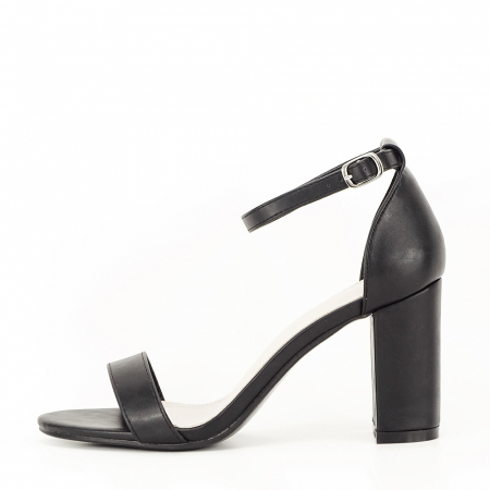 Femei - Sandale negre cu toc gros Ingrid 125