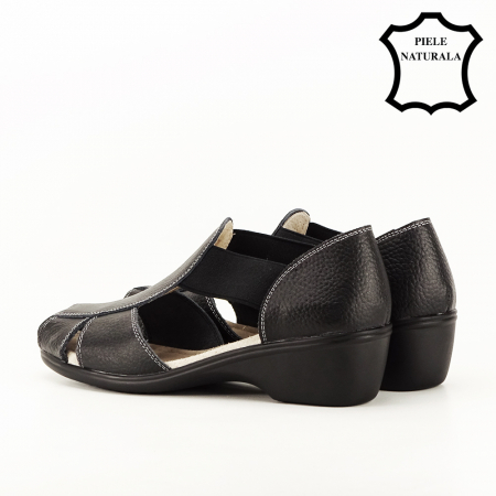 Sandale negre din piele naturala Calypso 127 [5]