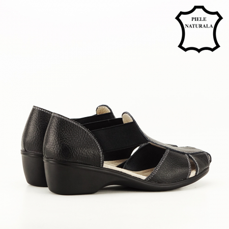 Sandale negre din piele naturala Calypso 127 [3]