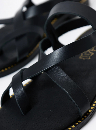 Sandale negre din piele naturala LH-320 M4 [3]