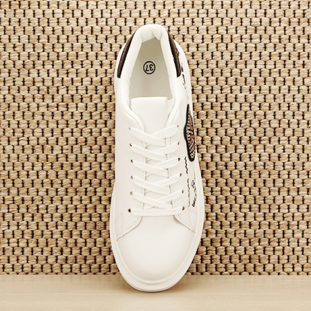 Sneakers alb cu brosa Mina M4 [6]