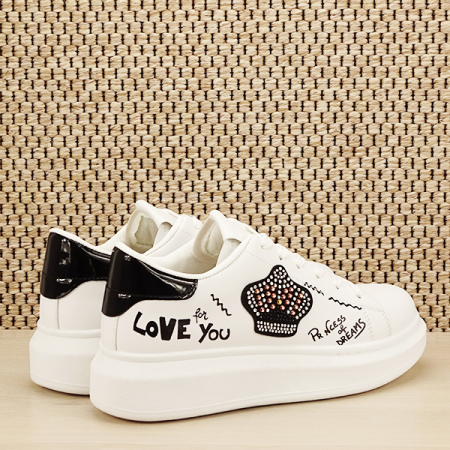 Sneakers alb cu brosa Mina M4 [4]