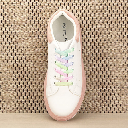 Sneakers alb cu roz Britney M3 [3]