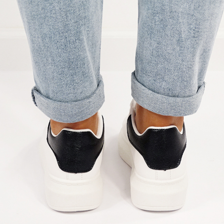 Sneakers albi/negri cu talpa groasa B-M-8826 M7 [5]
