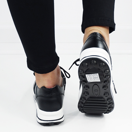 Sneakers negri din piele naturala B-5091 M6 [6]