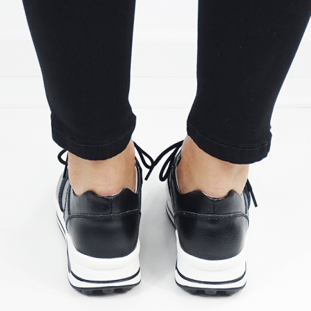 Sneakers negri din piele naturala B-5091 M6 [3]