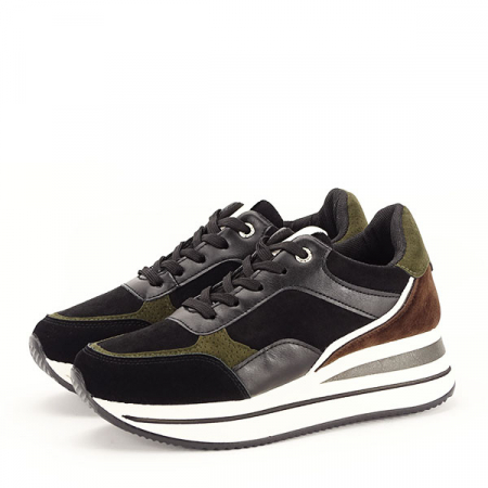 Femei - Sneakers negru cu kaki Erica M2
