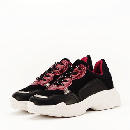 Femei - Sneakers negru cu rosu Gabriela M3