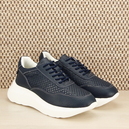 Sneakers piele naturala Aniela bleumarin M5 [2]