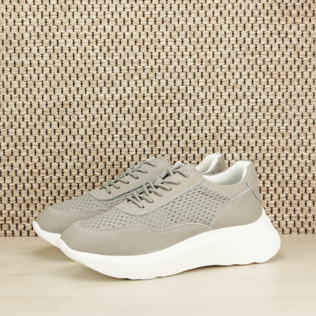 Sneakers piele naturala Aniela gri M5 [1]