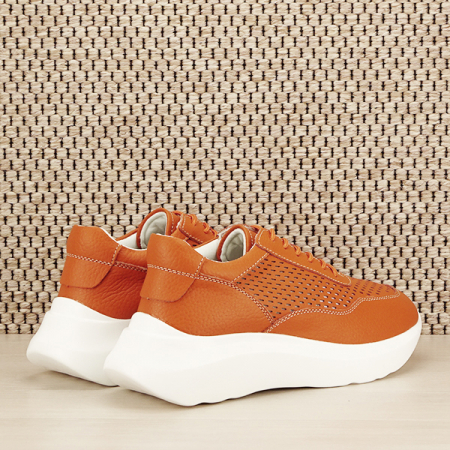 Sneakers piele naturala Aniela portocaliu M5 [4]