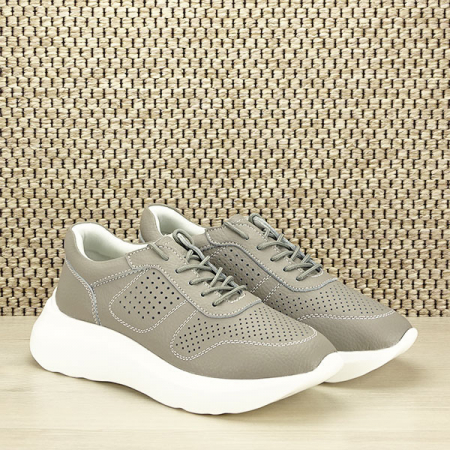 Sneakers piele naturala Veronica gri M4 [2]