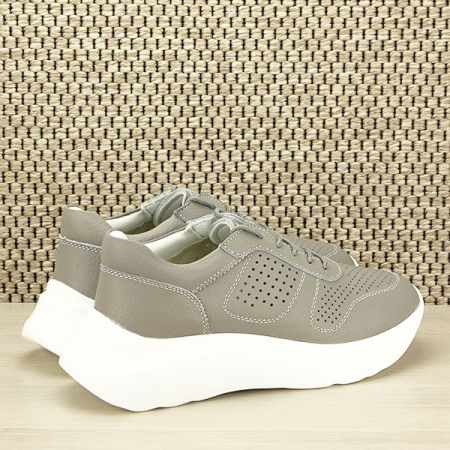 Sneakers piele naturala Veronica gri M4 [4]