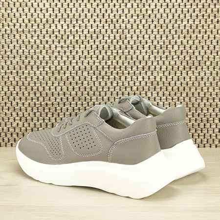 Sneakers piele naturala Veronica gri M4 [3]