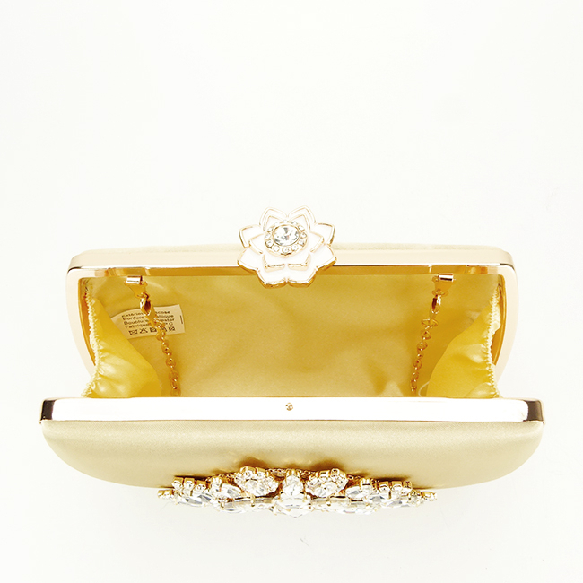Clutch elegant decorat cu brosa B-BRS-210 06 Auriu Auriu