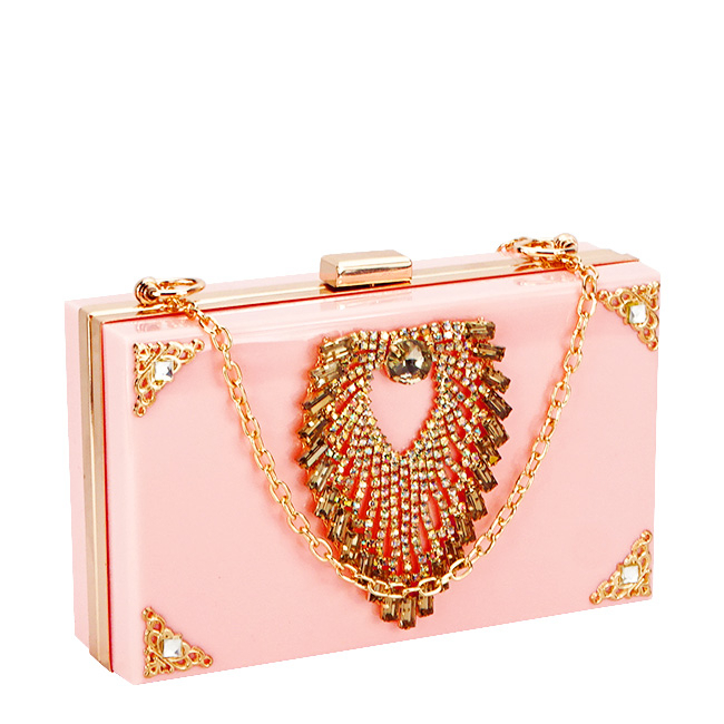 Clutch de ocazia accesorizat B-JR-27BB 05 Roz Roz