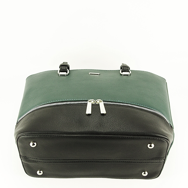 Geanta dama in doua culori B-6600-3 12 Verde inchis Verde inchis