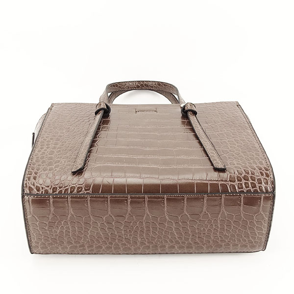 Geanta dama cu imprimeu reptila, B-X8018 14, 24x19x10 cm, Maro Maro