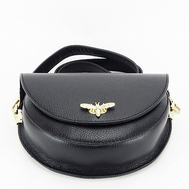 Geanta din piele naturala de talie mica B-1517 123 Negru Negru