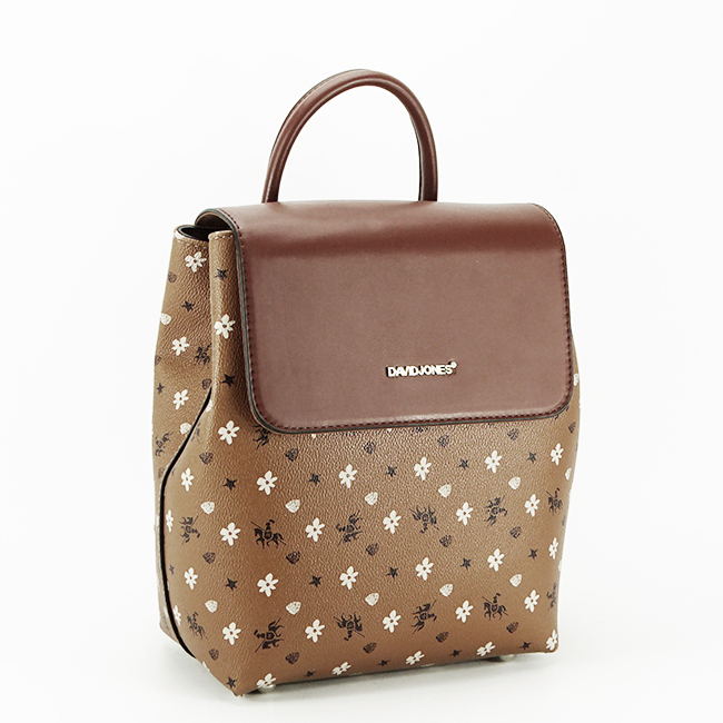 Rucsac cu imprimeu David Jones B-6534A-1 119 Maro cognac Maro Cognac